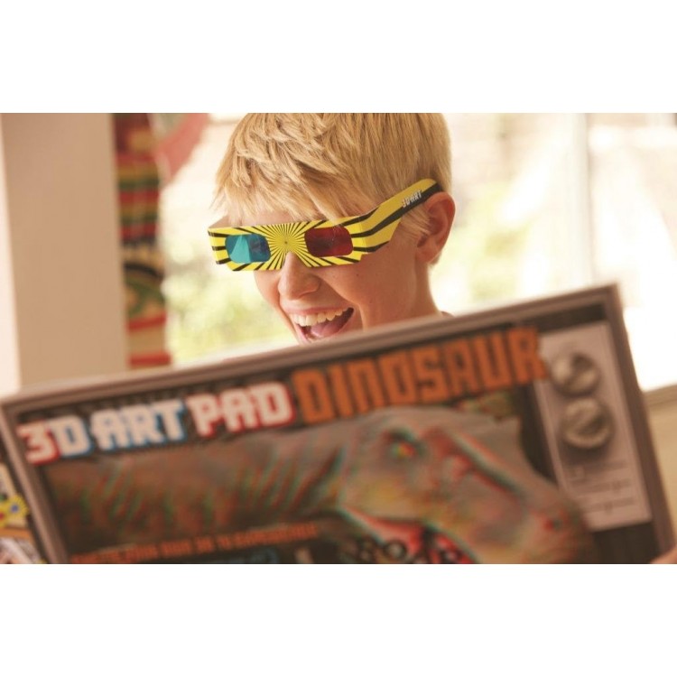 3D Art Pad Dınosaur / 3D Dinozor Gözlüklü Kitap Poster Boyama