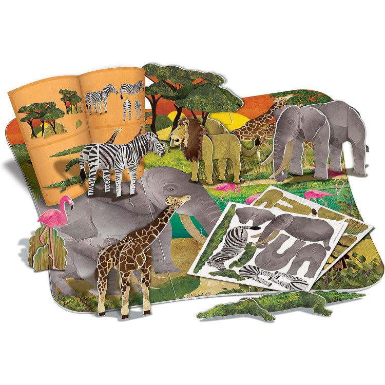 3d Dev Yer Yapbozu Safari 54 Parça Hayvanlar Puzzle