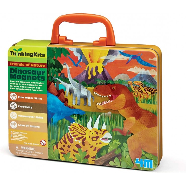 Dinozorlar Mıknatıslı Oyun Seti Magnetler Metal Kutulu