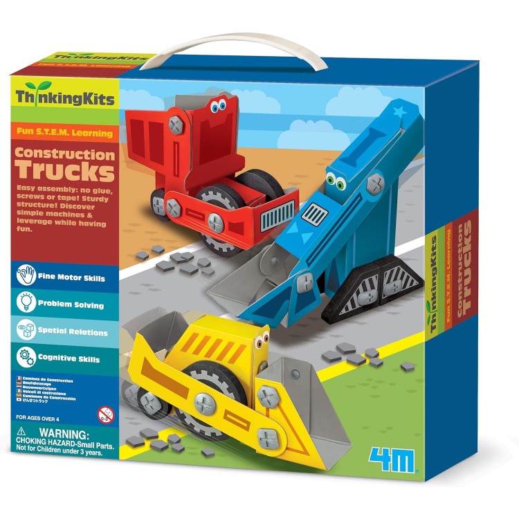 Karton İnşaat Kamyonları Sevimli Iş Makineleri Tasarım Oyun Seti Stem