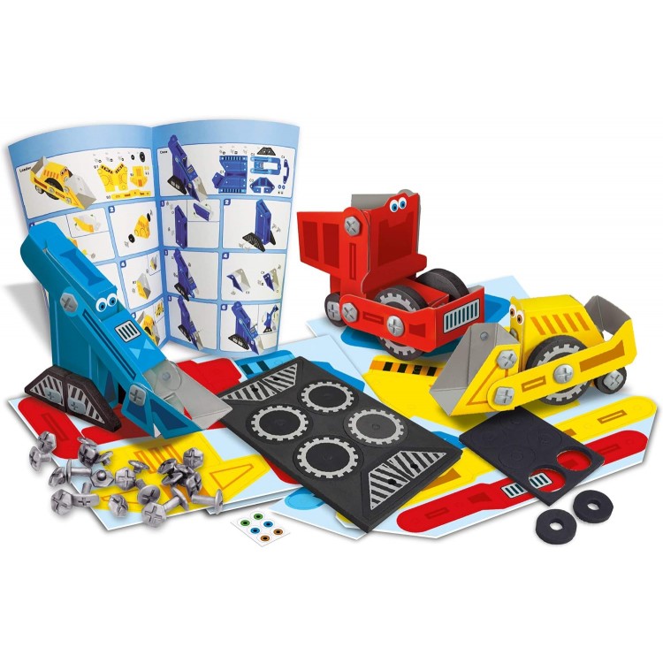 Karton İnşaat Kamyonları Sevimli Iş Makineleri Tasarım Oyun Seti Stem