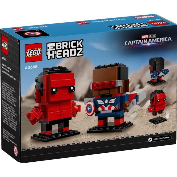 LEGO 40668 BrickHeadz Captain America and Red Hulk