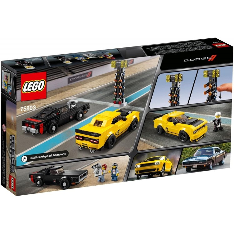 LEGO 75893 Speed Champions 2018 Dodge Challenger SRT Demon ve 1970 Dodge Charger R/T
