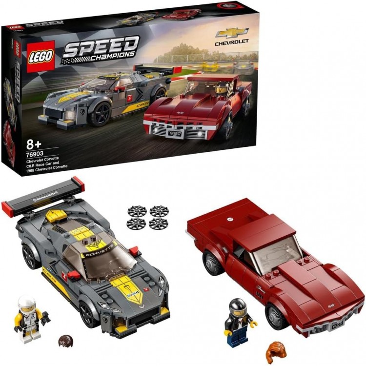 LEGO 76903 Speed Champions Chevrolet Corvette C8.r Yarış Arabası ve 1968 Chevrolet Corvette LEGO 76903 Speed Champions Chevrolet Corvette C8.r Yarış Arabası ve 1968 Chevrolet Corvette
