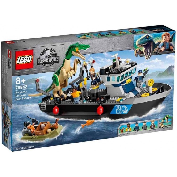 LEGO 76942 Jurassic World Baryonyx Dinozor Teknesinden Kaçış