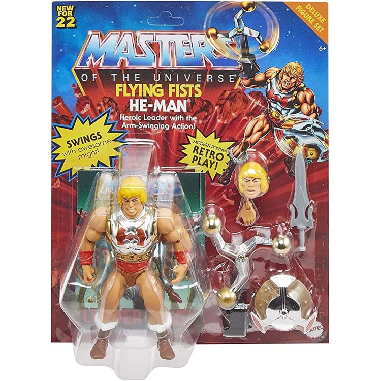 Masters of the Universe HDT22 – Origins Deluxe He-Man uçan yumruklar, 14 cm aksiyon Fi,gür