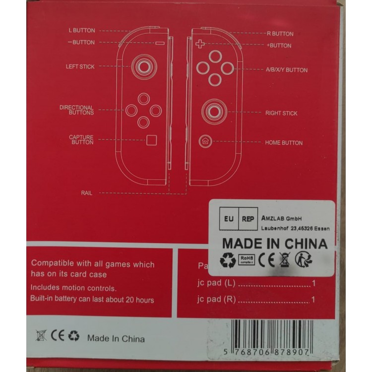 Nintendo Switch Joycon Controller Oyun Konsolu Kumandası Pastel Pembe Switch Joy-con